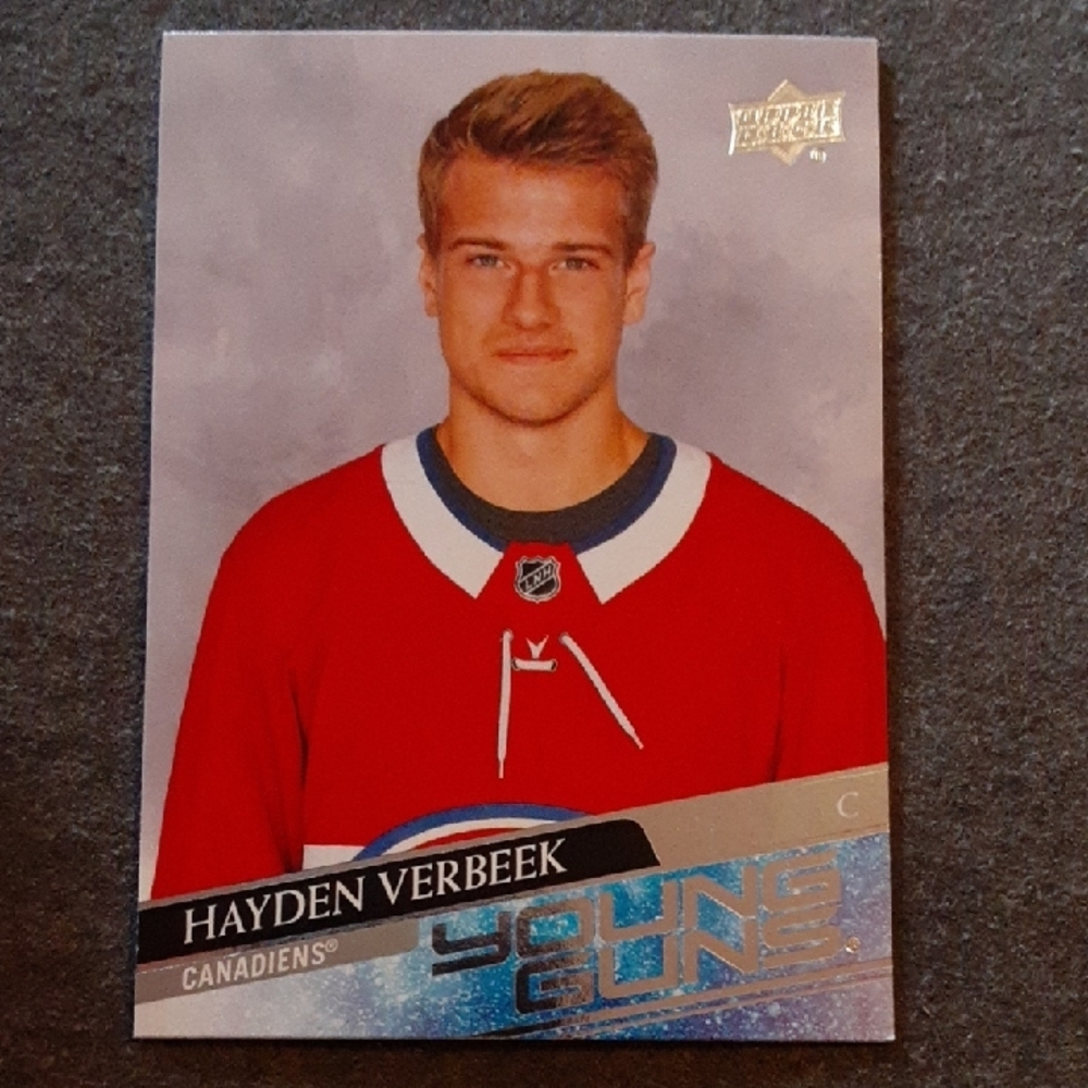 Verbeek Young Guns Hockey Card